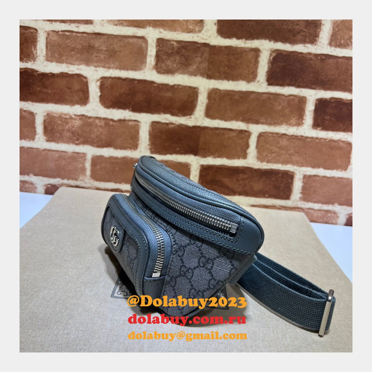 Gucci Replica Ophidia AAA+ Belt Supreme Grey 733868 Bag