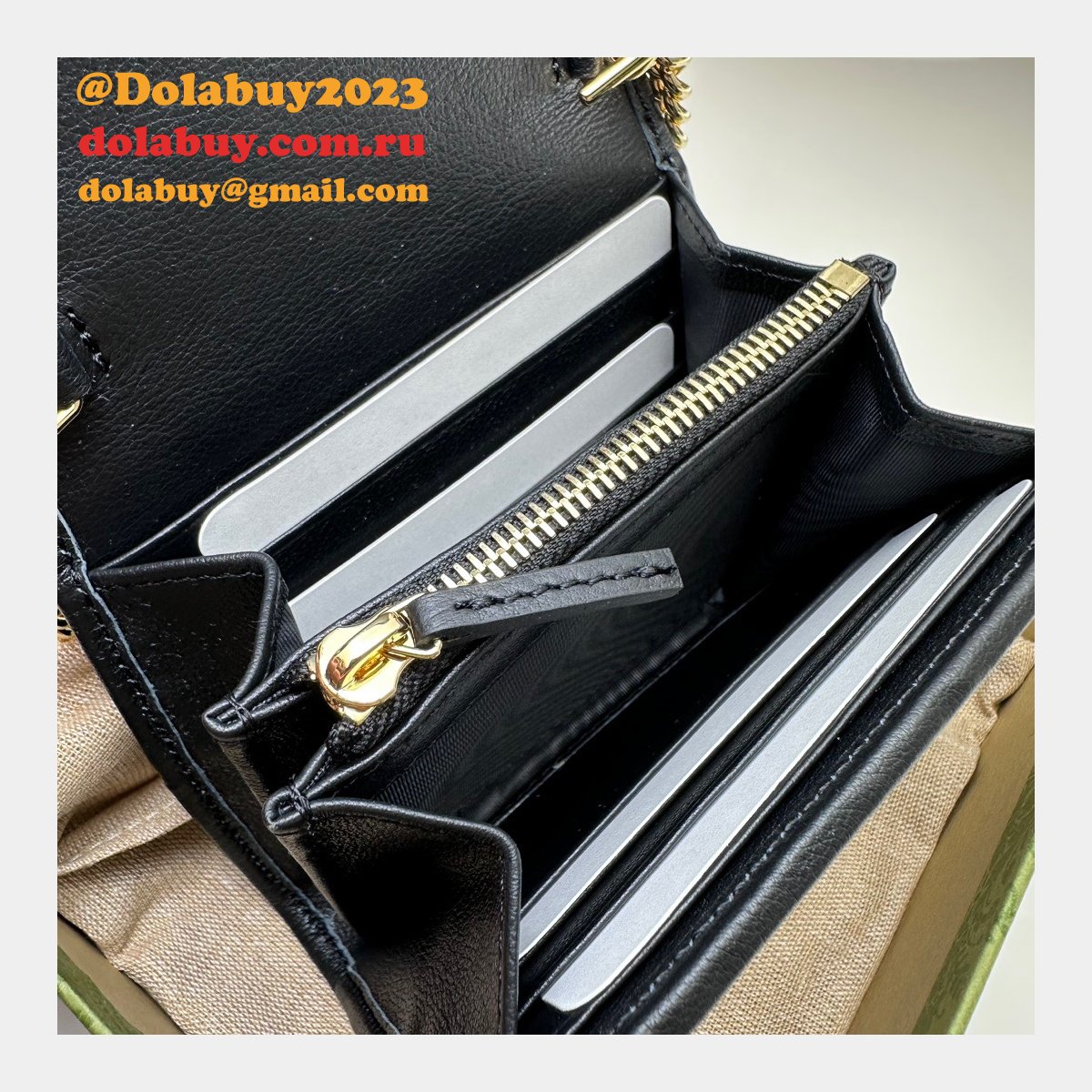 G*u*i fake blondie compact chain wallet top quality 725219 bag