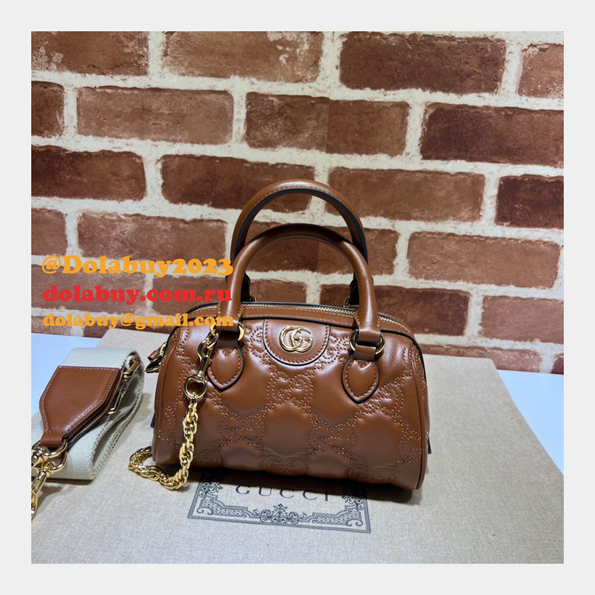 Gucci Best Perfect GG matelassé leather top handle 702251 Replica bag