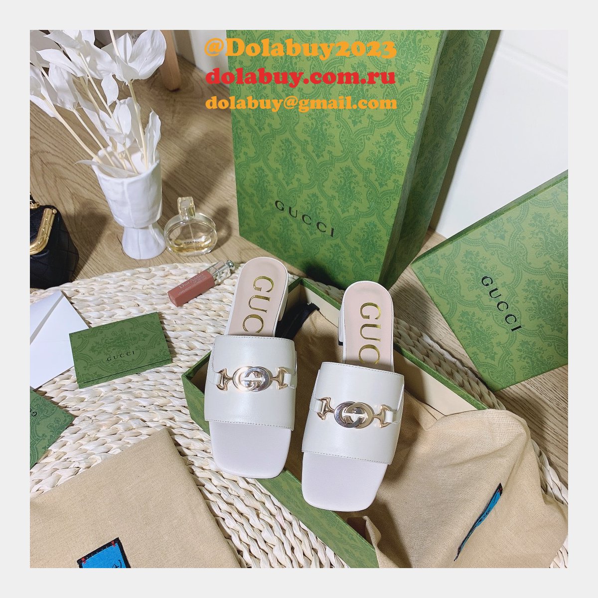 7 star replica G*u*i 2021 slippers white/black series gg shoes