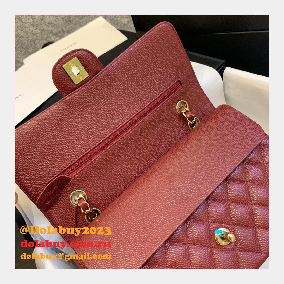 Fashion Best 2.55cm Replica Caviar Gold/Silver Bags