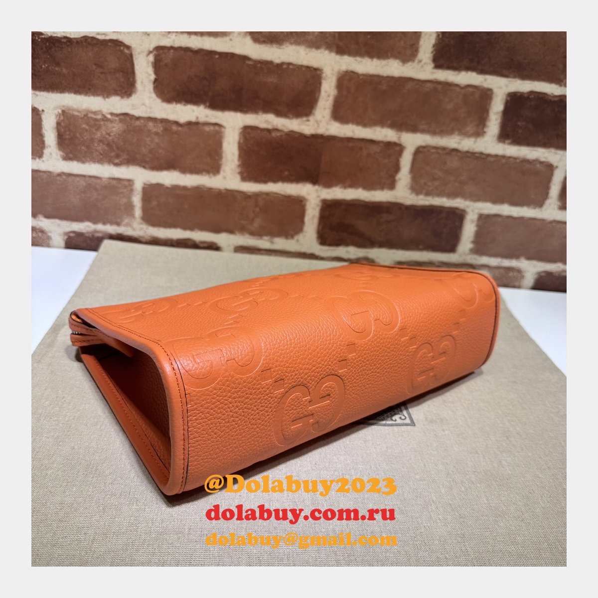 Sale 1:1 Gucci Jumbo GG Pouch 739490 Replica Handbag