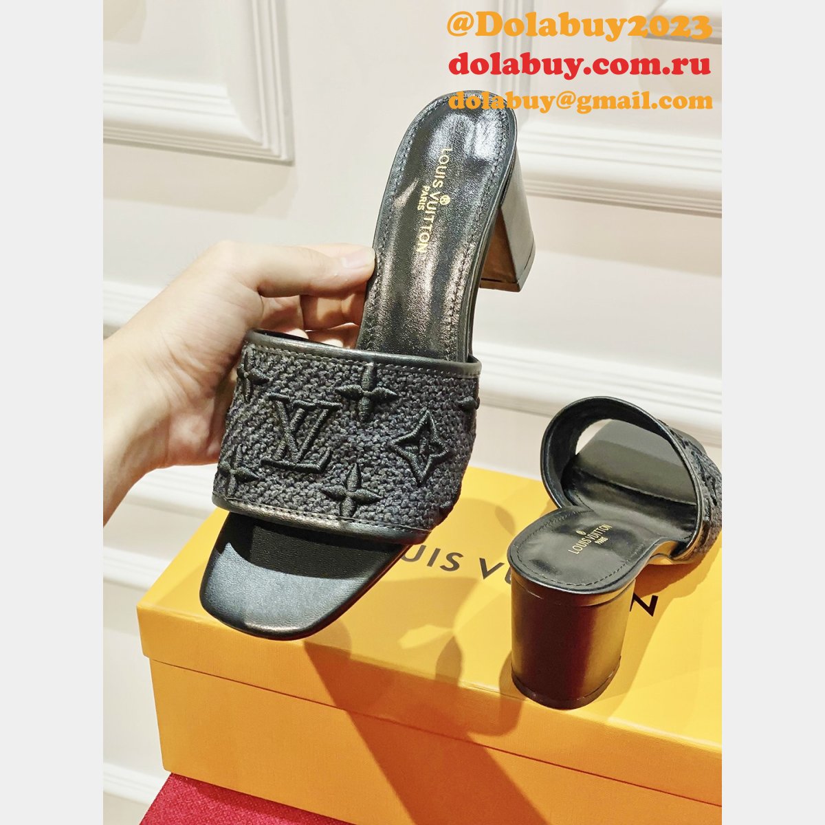 FAKE LOUIS VUITTONS Neo Revival Flat Mule Shoes