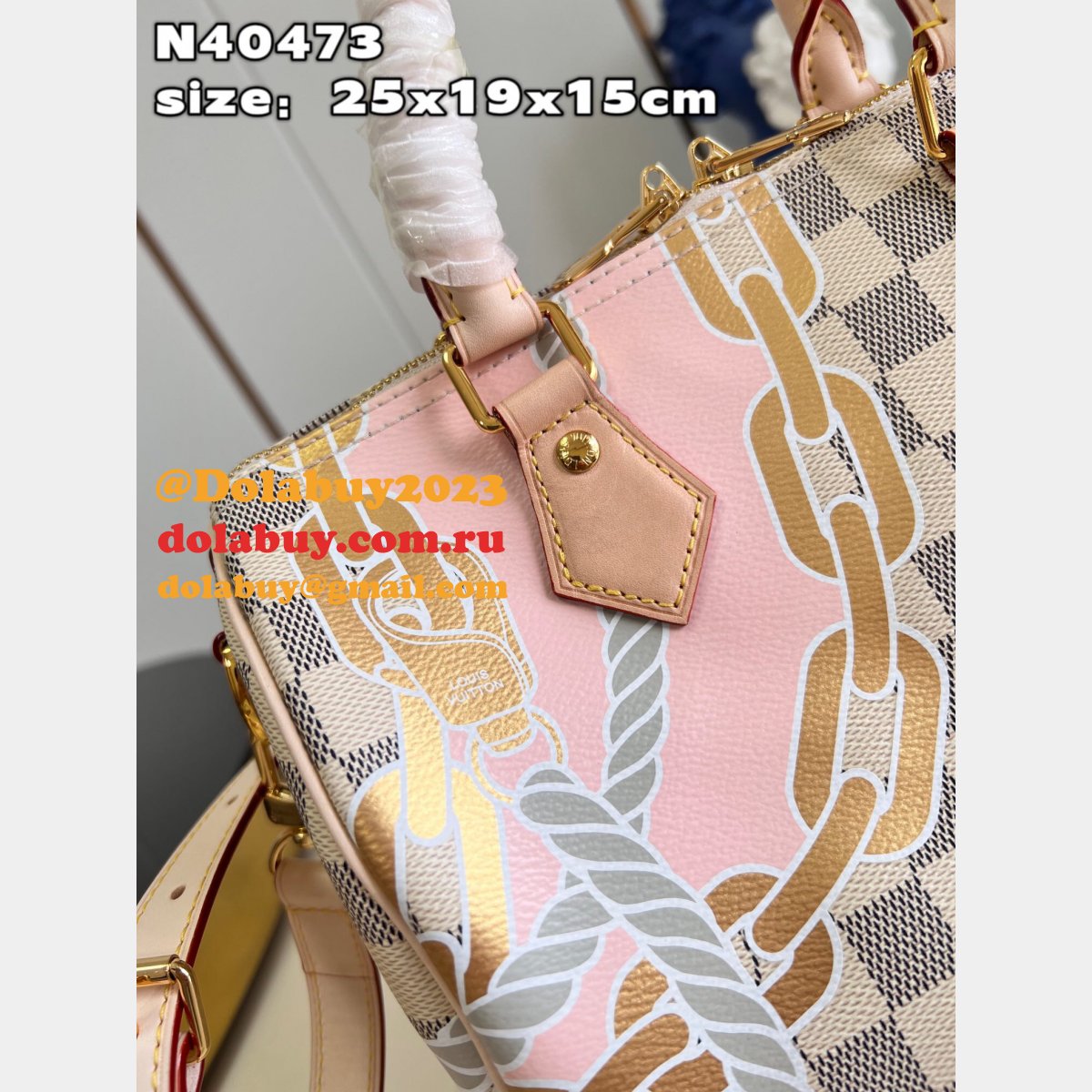 Louis Vuitton 7 Star Speedy Bandouliere 25 Damier Azur Replica