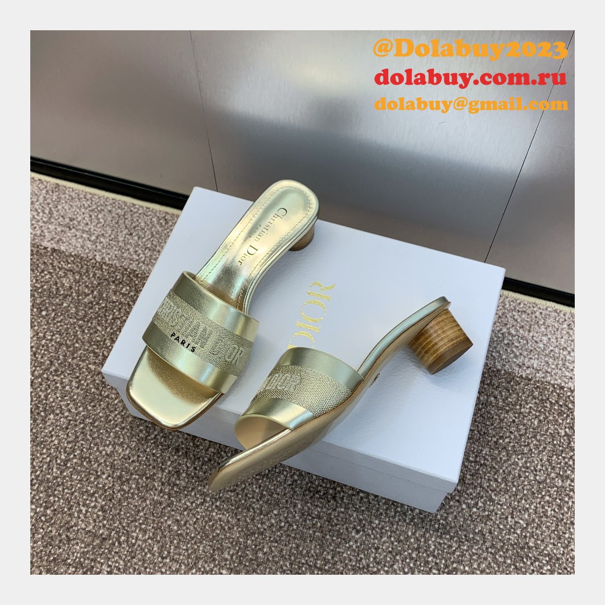 Top Quality DIOR Dway Heeled Slide