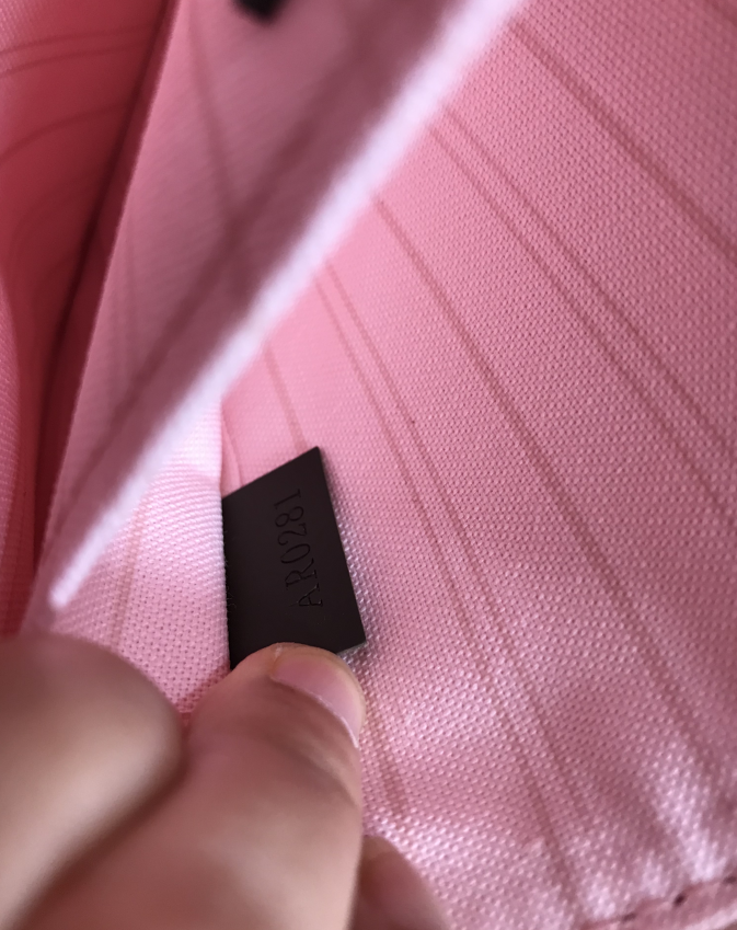 Luxury Louis Vuitton Neverfull M41357 GM Damier Ebene Canvas PINK 40CM