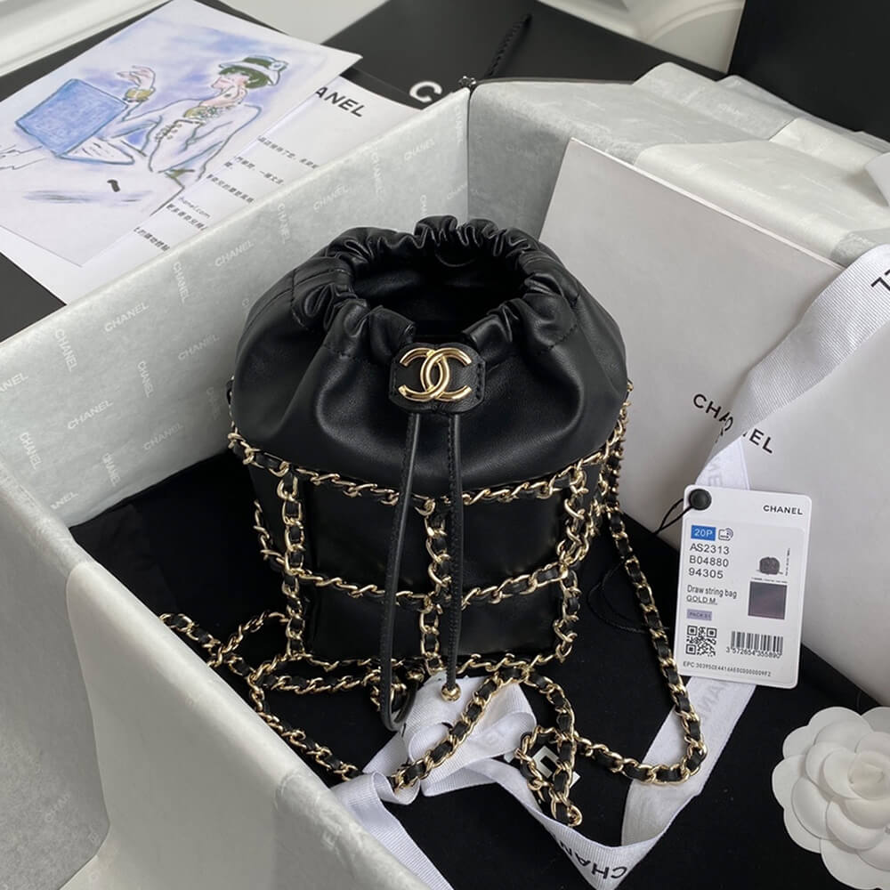 Ch*el small drawstring bag