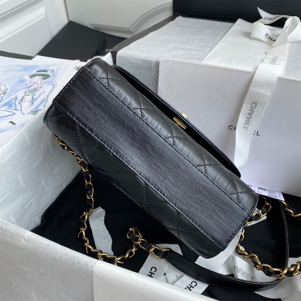 Ch*el mini flap bag with top handle