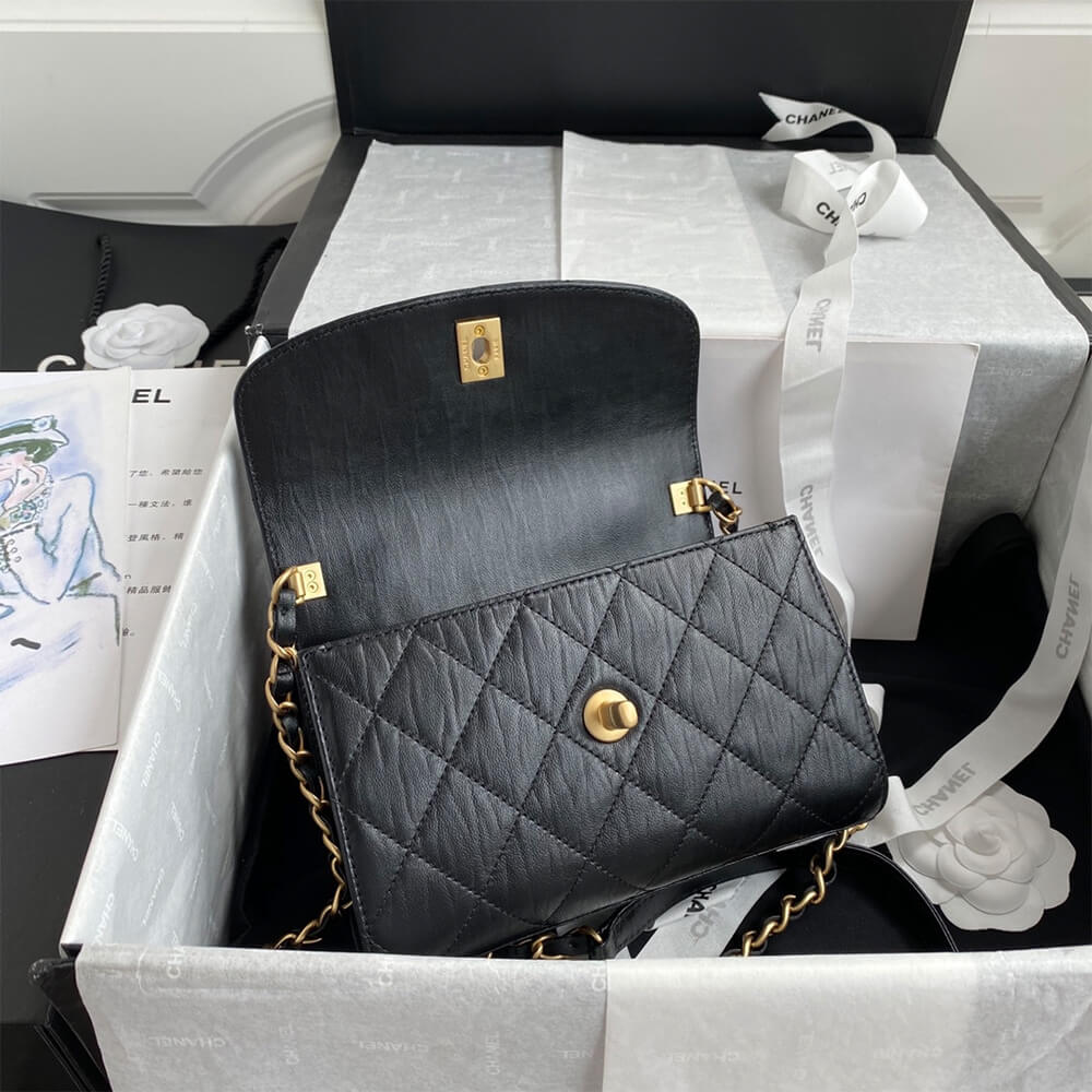Ch*el mini flap bag with top handle