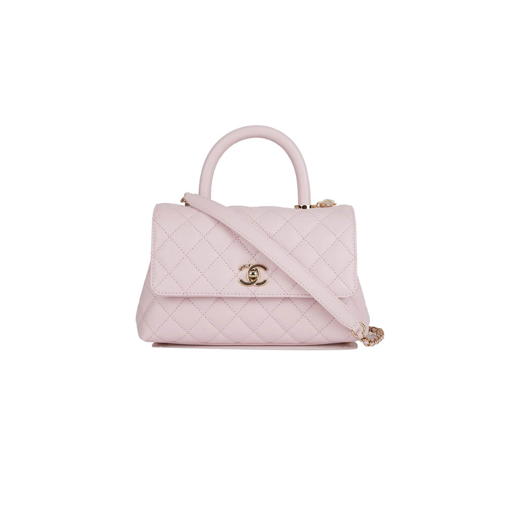 Ch*el coco handle bag small